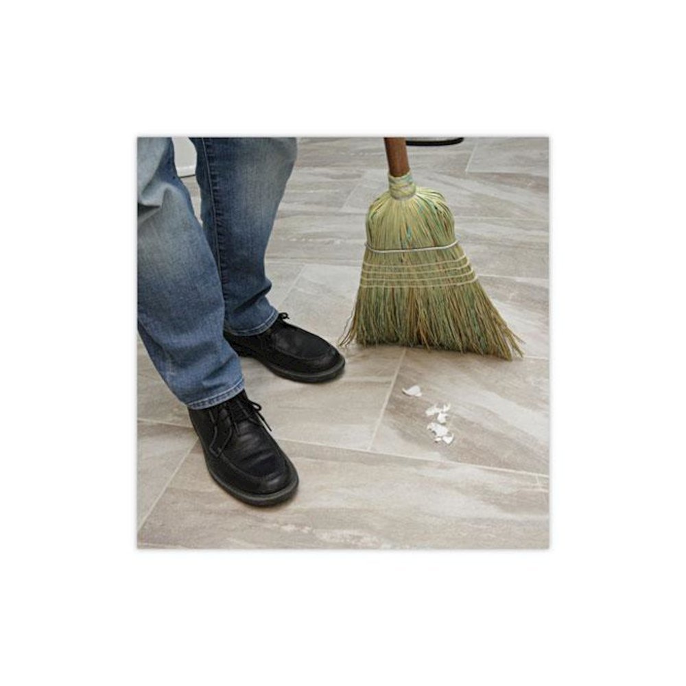 Corn/Fiber Brooms, Corn/Synthetic Fiber Bristles, 60" Overall Length, Gray/Natural, 6/Carton. Picture 5