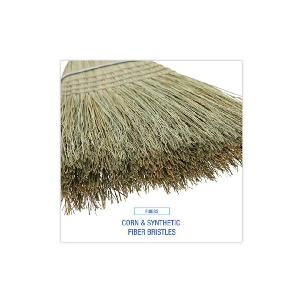 100% Corn Brooms, 60" Overall Length, Natural, 6/Carton. Picture 4