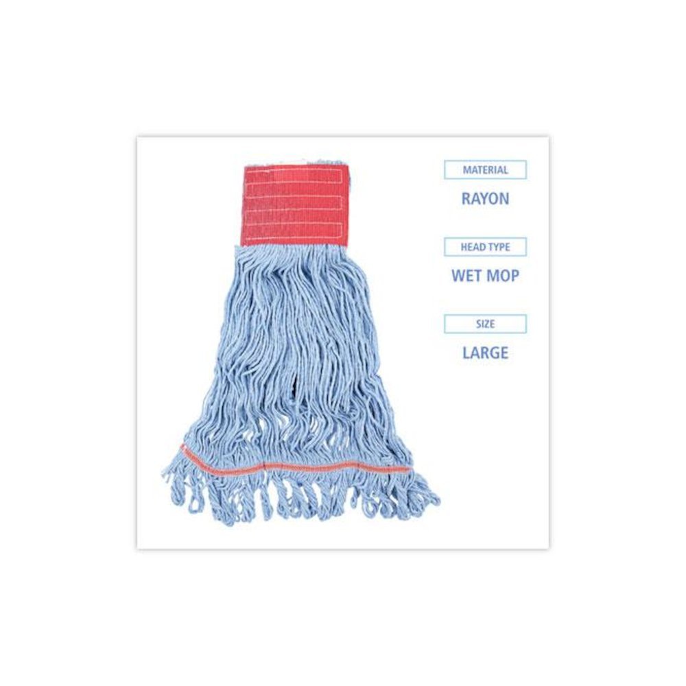 Pro Loop Web/Tailband Mop Head, Cotton/Polyester/Rayon, Large, Blue, 12/Carton. Picture 2