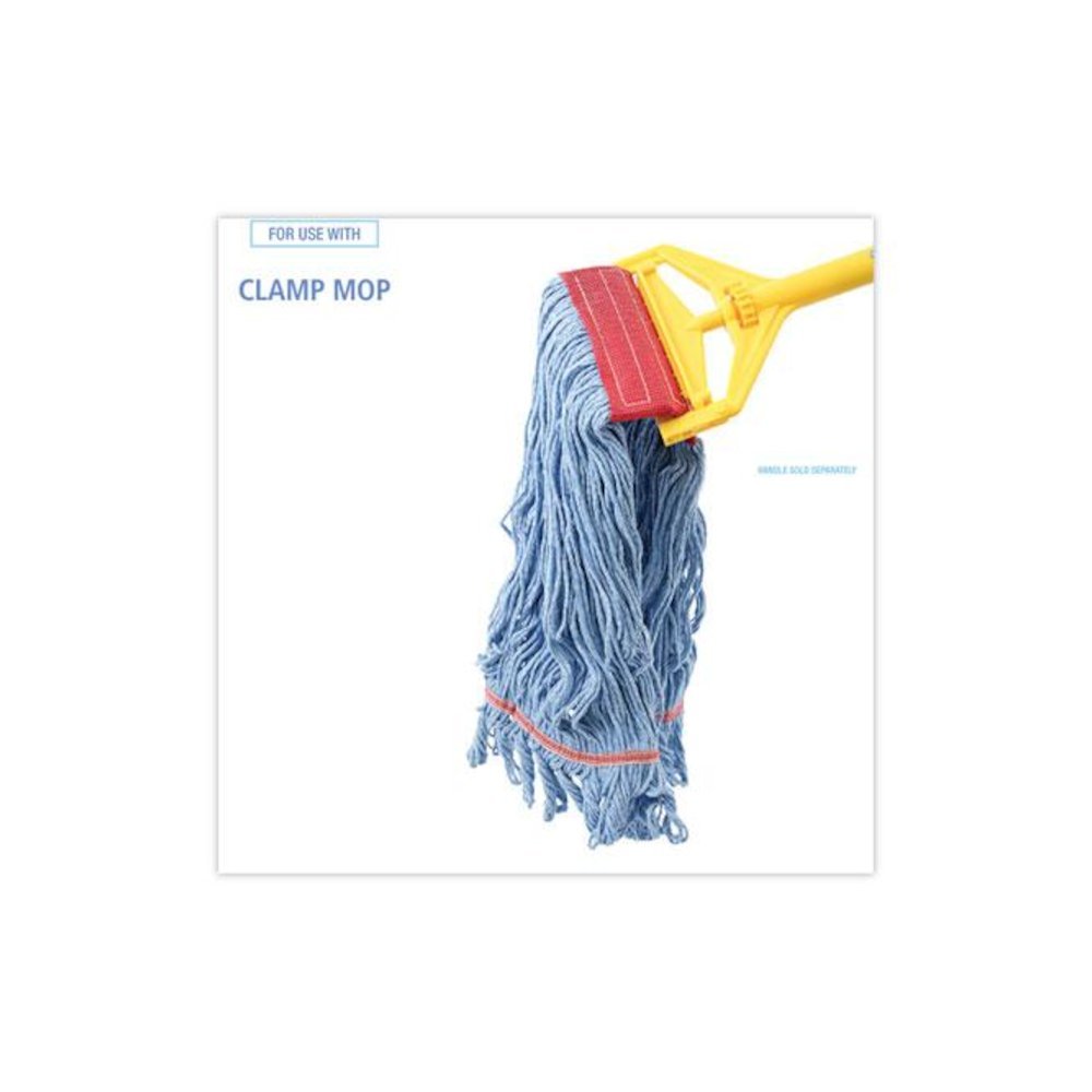 Pro Loop Web/Tailband Mop Head, Cotton/Polyester/Rayon, Large, Blue, 12/Carton. Picture 3