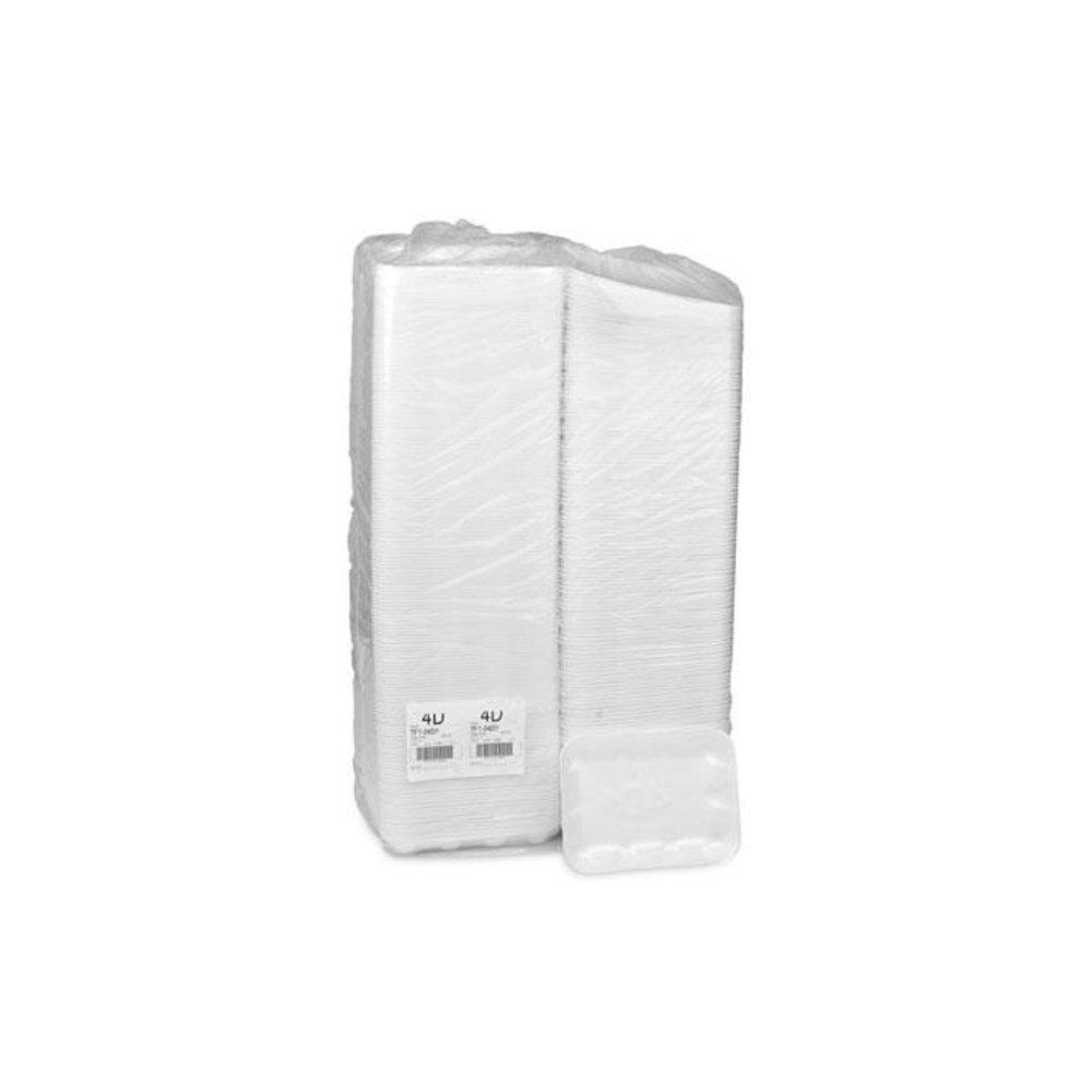 Meat Tray, #4D, 9.5 x 7 x 1.25, White, Foam, 500/Carton. Picture 4