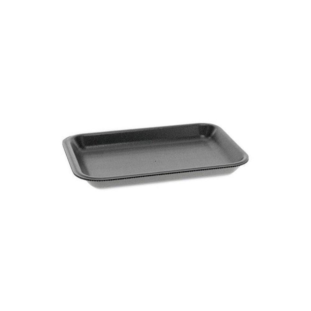 Supermarket Tray, #2, 8.2 x 5.7 x 0.91, Black, Foam, 500/Carton. Picture 1
