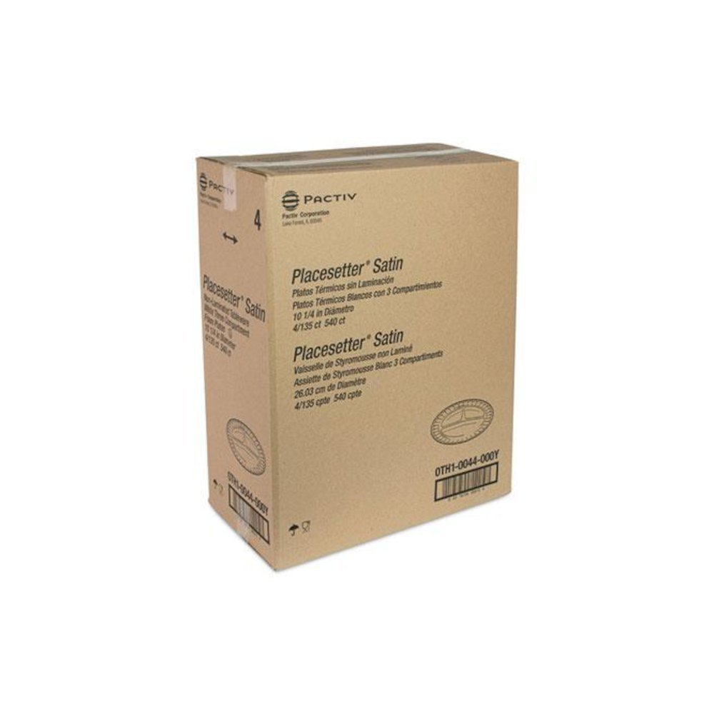 Placesetter Satin Non-Laminated Foam Dinnerware, 3-Compartment Plate, 10.25" dia, White, 540/Carton. Picture 2