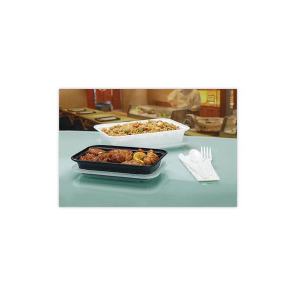 Newspring VERSAtainer Microwavable Containers, 16 oz, 7.4 x 5 x 2.2, Black/Clear, Plastic, 150/Carton. Picture 5