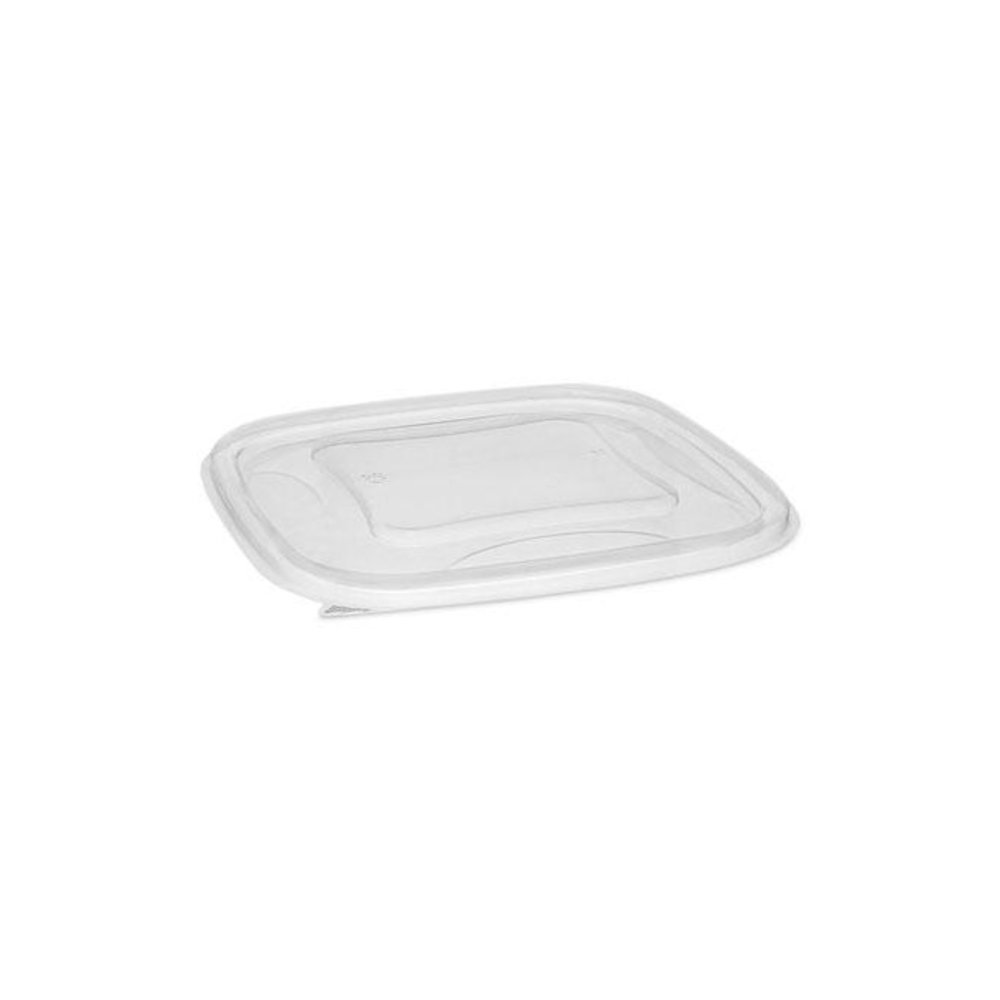 EarthChoice Square Recycled Bowl Flat Lid, 7.37 x 7.37 x 0.26, Clear, Plastic, 300/Carton. Picture 1