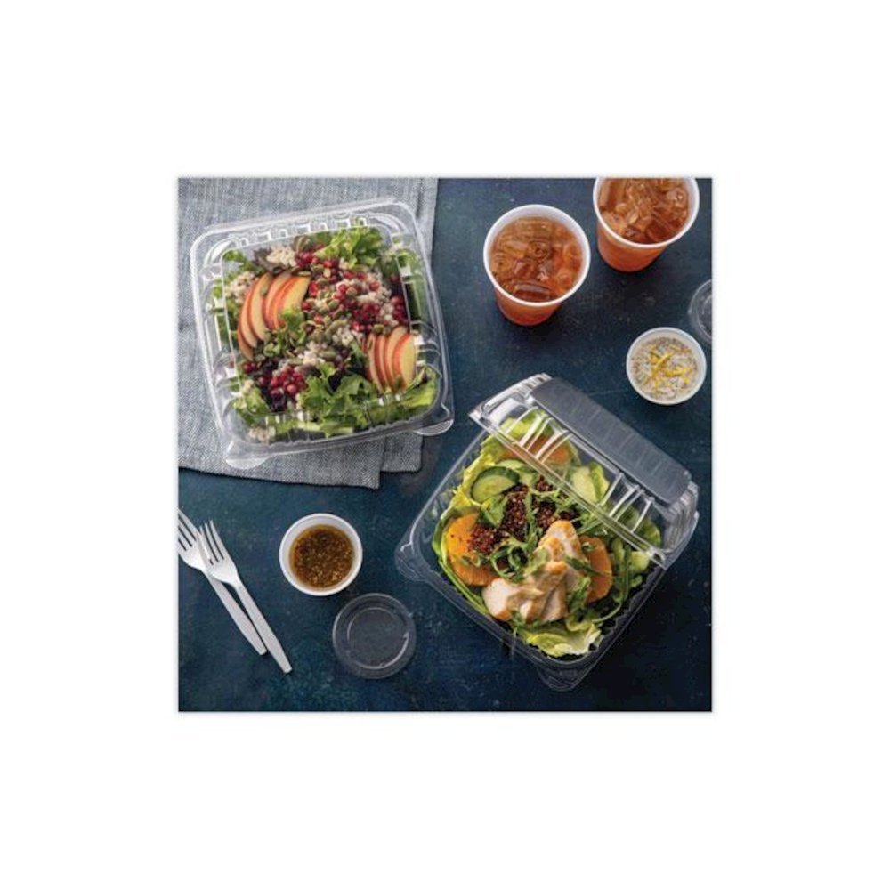 SENSATION SmartLock Hinged Lid Container, 8.5 x 8.34 x 3., Clear, Plastic, 200/Carton. Picture 6