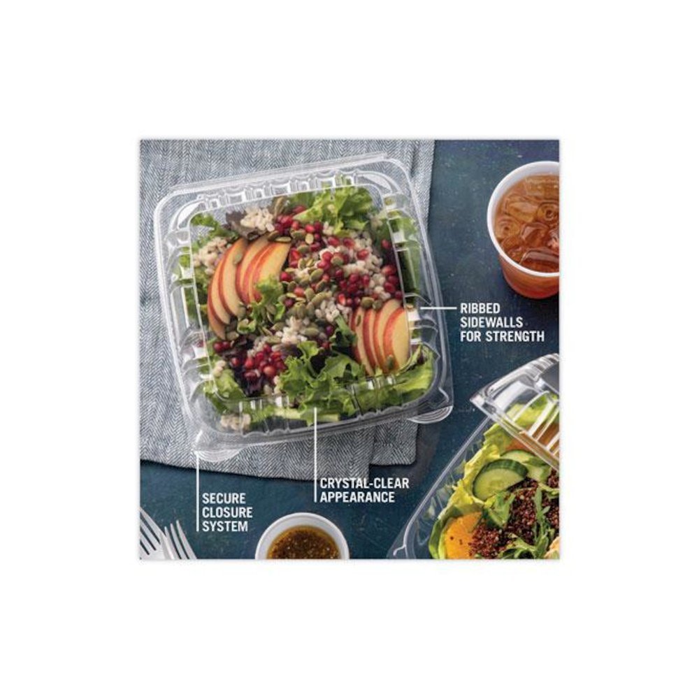 SENSATION SmartLock Hinged Lid Container, 8.5 x 8.34 x 3., Clear, Plastic, 200/Carton. Picture 7