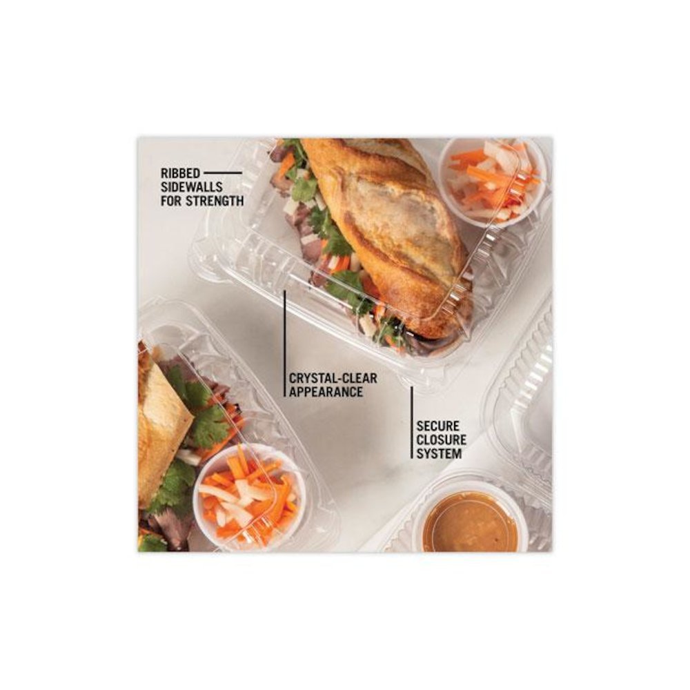 SENSATION SmartLock Hinged Lid Container, 8.5 x 8.34 x 3., Clear, Plastic, 200/Carton. Picture 9
