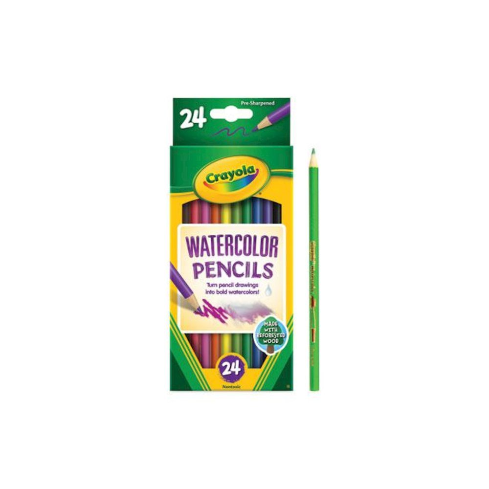Watercolor Pencil Set, 3.3 mm, 2B, Assorted Lead and Barrel Colors, 24/Pack. Picture 2