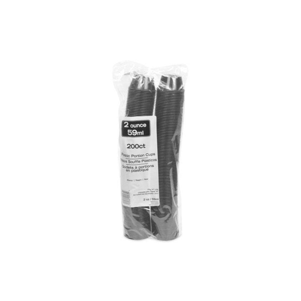 Plastic Portion Cup, 2 oz, Black, 200/Bag, 12 Bags/Carton. Picture 3