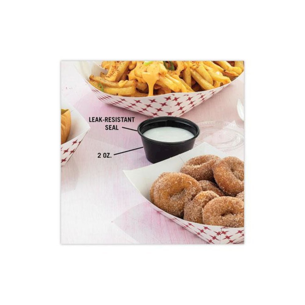 Plastic Portion Cup, 2 oz, Black, 200/Bag, 12 Bags/Carton. Picture 7
