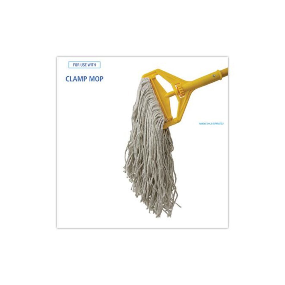Banded Mop Head, Cotton, Cut-End, White, 16 oz, 12/Carton. Picture 3