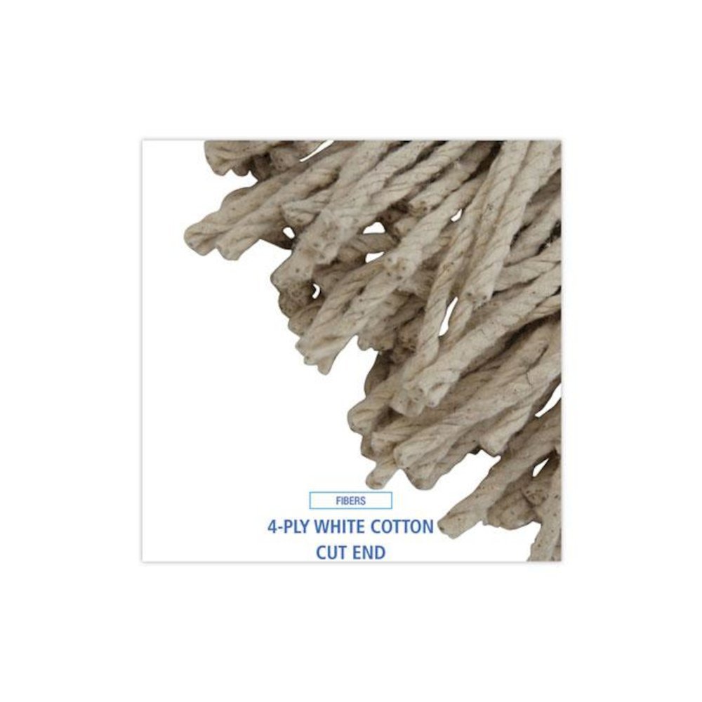 Mop Head, Cotton, Cut-End, White, 4-Ply, 32 oz, 12/Carton. Picture 4
