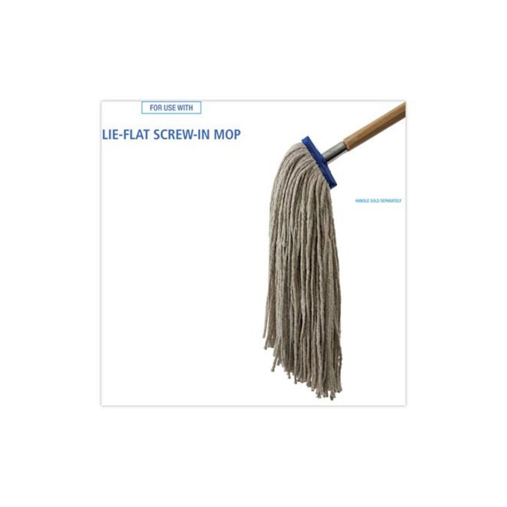 Mop Head, Lie-Flat Head, Cotton Fiber, 24 oz., White, 12/Carton. Picture 3