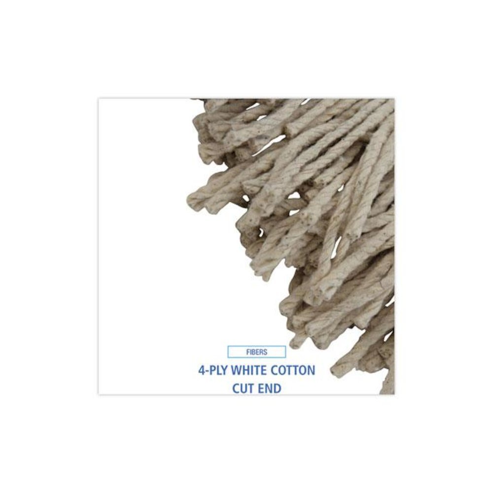 Mop Head, Lie-Flat Head, Cotton Fiber, 24 oz., White, 12/Carton. Picture 4