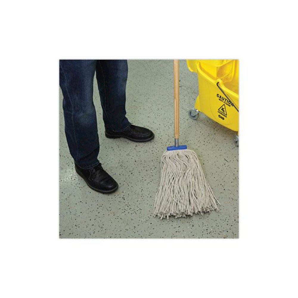 Mop Head, Lie-Flat Head, Cotton Fiber, 24 oz., White, 12/Carton. Picture 5