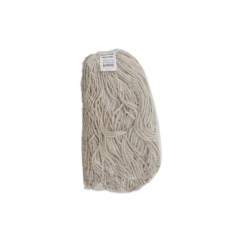 Mop Head, Lie-Flat Head, Cotton Fiber, 24 oz., White, 12/Carton. Picture 7