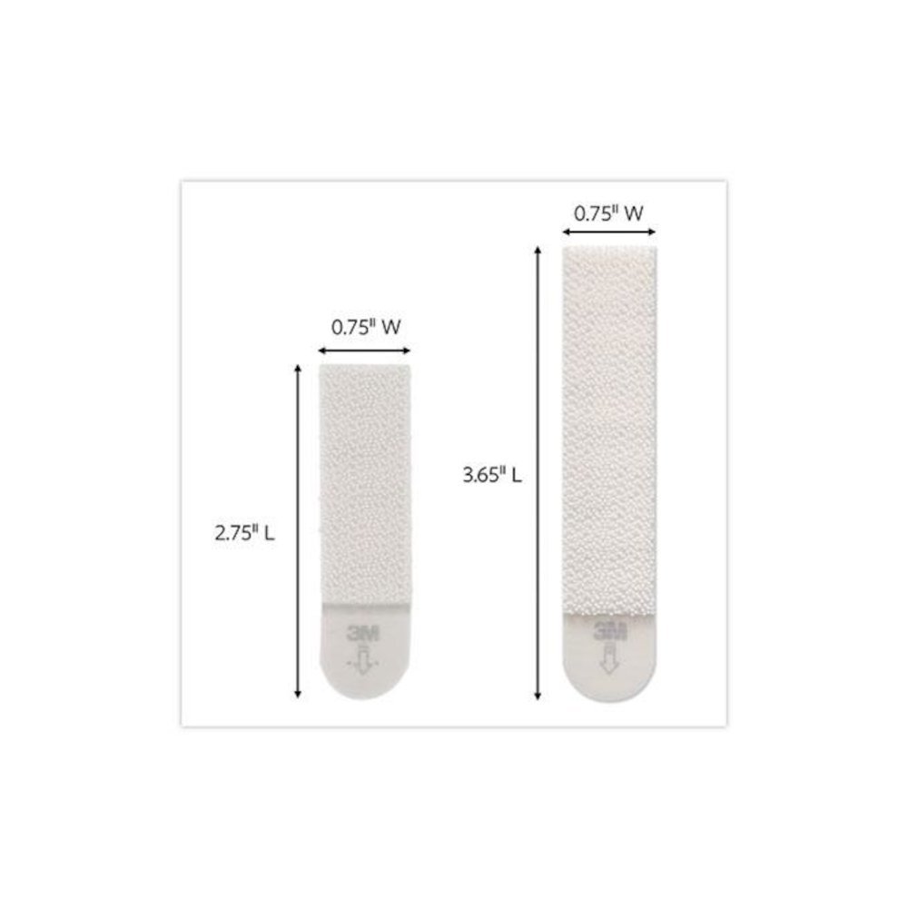Damage-Free Hanging Picture Hanging Strip Pairs, (8) Large (0.63" x 3.63"), (4) Medium (0.5" x 2.75"), White, 12/Pack. Picture 3