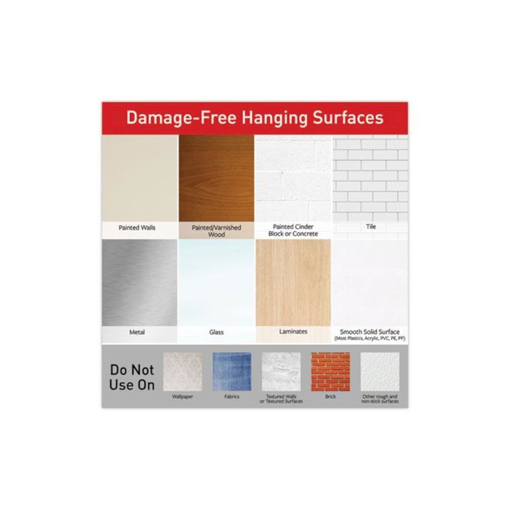 Damage-Free Hanging Picture Hanging Strip Pairs, (8) Large (0.63" x 3.63"), (4) Medium (0.5" x 2.75"), White, 12/Pack. Picture 9