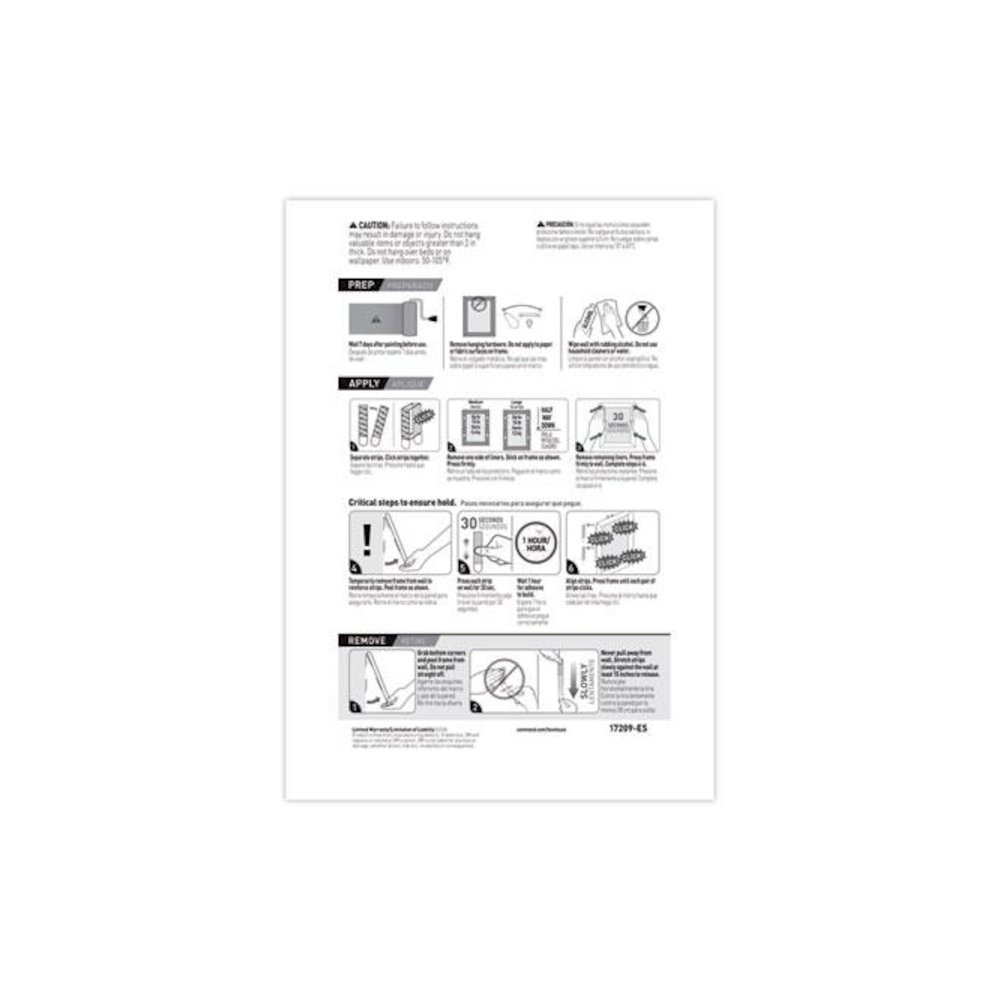 Damage-Free Hanging Picture Hanging Strip Pairs, (8) Large (0.63" x 3.63"), (4) Medium (0.5" x 2.75"), White, 12/Pack. Picture 10