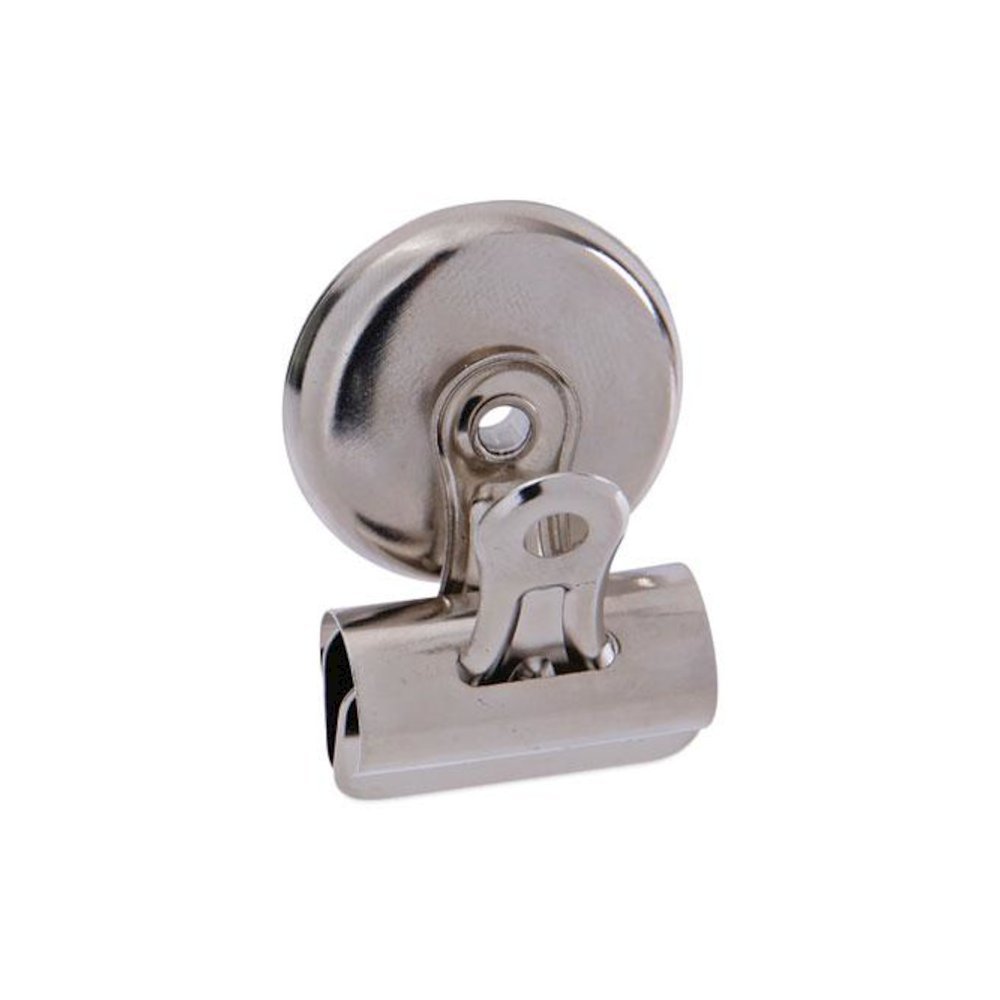 Bulldog Magnetic Clips, Small, Nickel, 18/Pack. Picture 1