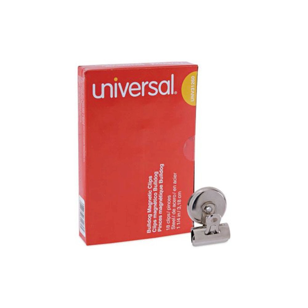 Bulldog Magnetic Clips, Small, Nickel, 18/Pack. Picture 3