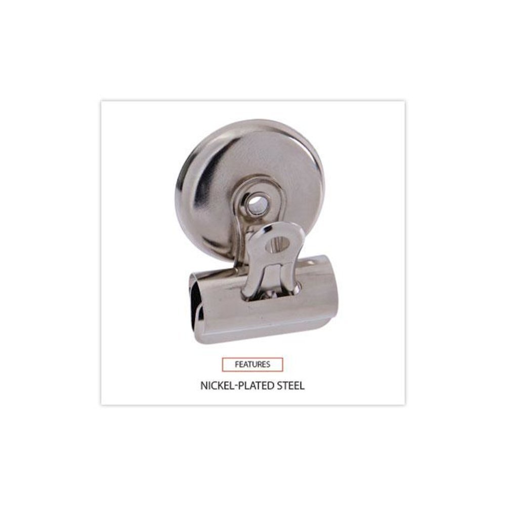 Bulldog Magnetic Clips, Small, Nickel, 18/Pack. Picture 4