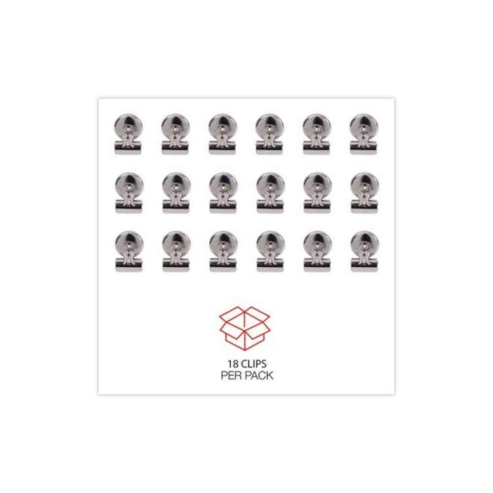 Bulldog Magnetic Clips, Small, Nickel, 18/Pack. Picture 7