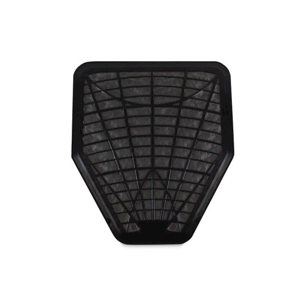 Urinal Mat, Shield-Shaped, Black Non-Slip Perforated Surface, 20.75" x 18.5", 6/Carton. Picture 3
