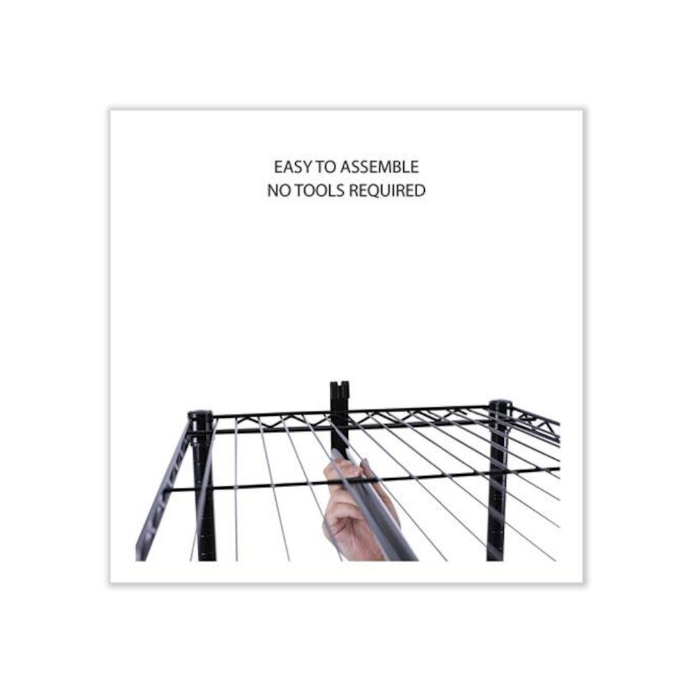 Wire Shelving Garment Rack, 30 Garments, 36w x 18d x 75h, Black. Picture 8