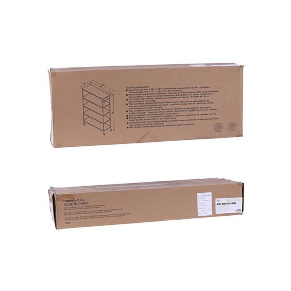 5-Shelf Wire Shelving Kit with Casters and Shelf Liners, 48w x 18d x 72h, Black Anthracite. Picture 7