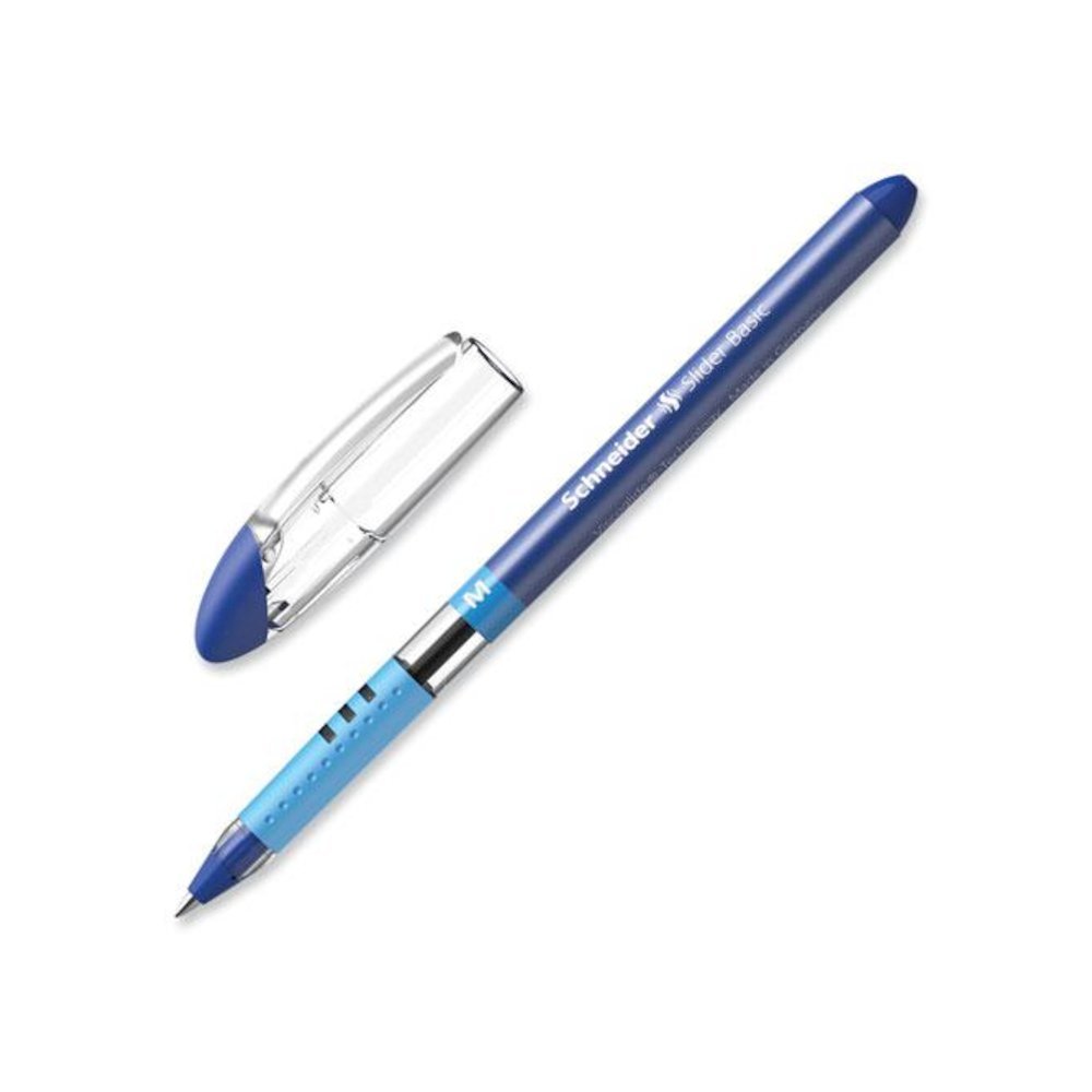 Slider Basic Ballpoint Pen, Stick, Medium 0.8 mm, Blue Ink, Blue Barrel, 10/Box. Picture 3