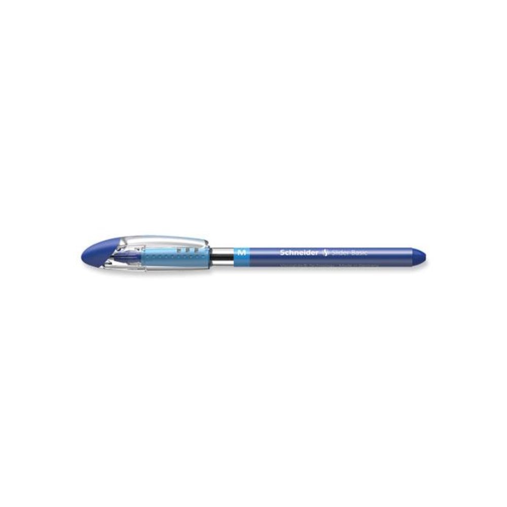 Slider Basic Ballpoint Pen, Stick, Medium 0.8 mm, Blue Ink, Blue Barrel, 10/Box. Picture 4