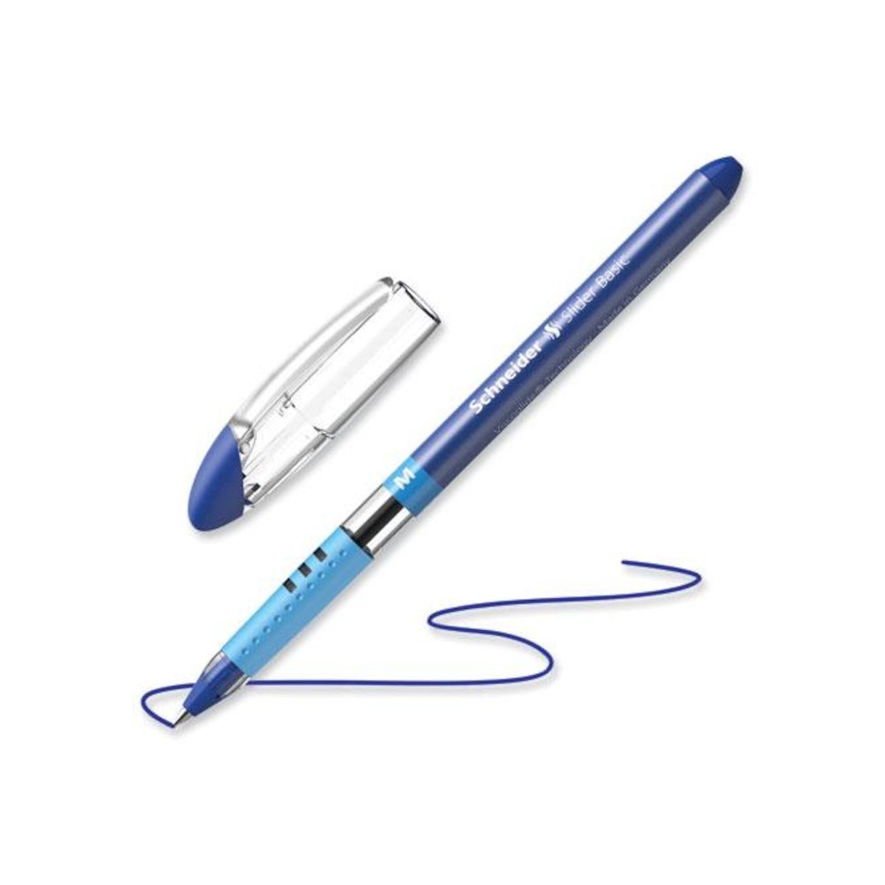 Slider Basic Ballpoint Pen, Stick, Medium 0.8 mm, Blue Ink, Blue Barrel, 10/Box. Picture 2