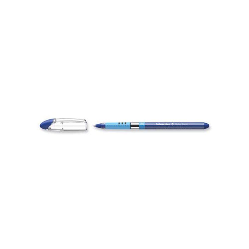 Slider Basic Ballpoint Pen, Stick, Medium 0.8 mm, Blue Ink, Blue Barrel, 10/Box. Picture 5