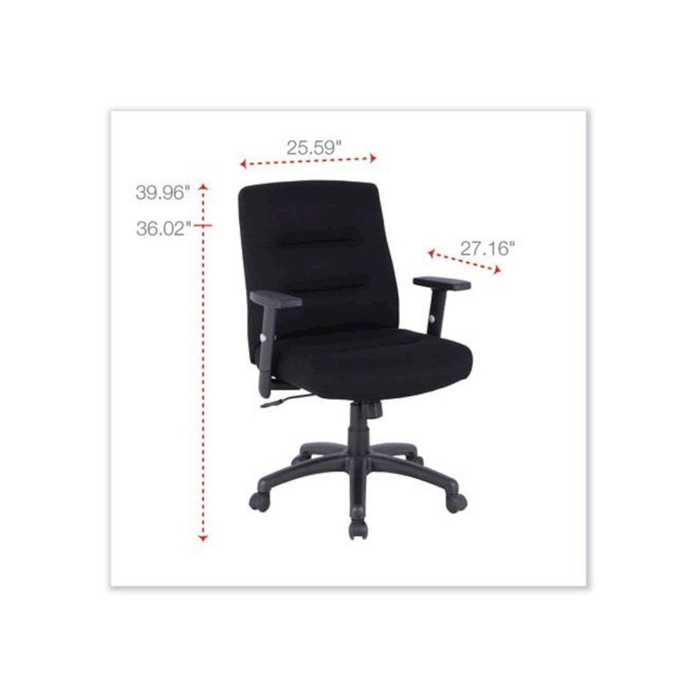 Alera Kesson Series Petite Office Chair, Supports Up to 300 lb, 17.71" to 21.65" Seat Height, Black. Picture 2