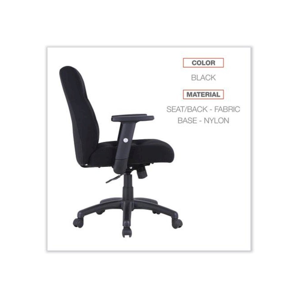 Alera Kesson Series Petite Office Chair, Supports Up to 300 lb, 17.71" to 21.65" Seat Height, Black. Picture 3
