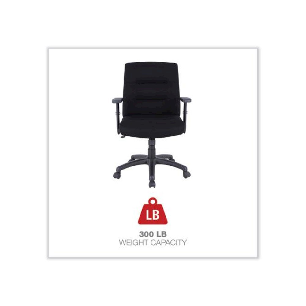 Alera Kesson Series Petite Office Chair, Supports Up to 300 lb, 17.71" to 21.65" Seat Height, Black. Picture 4