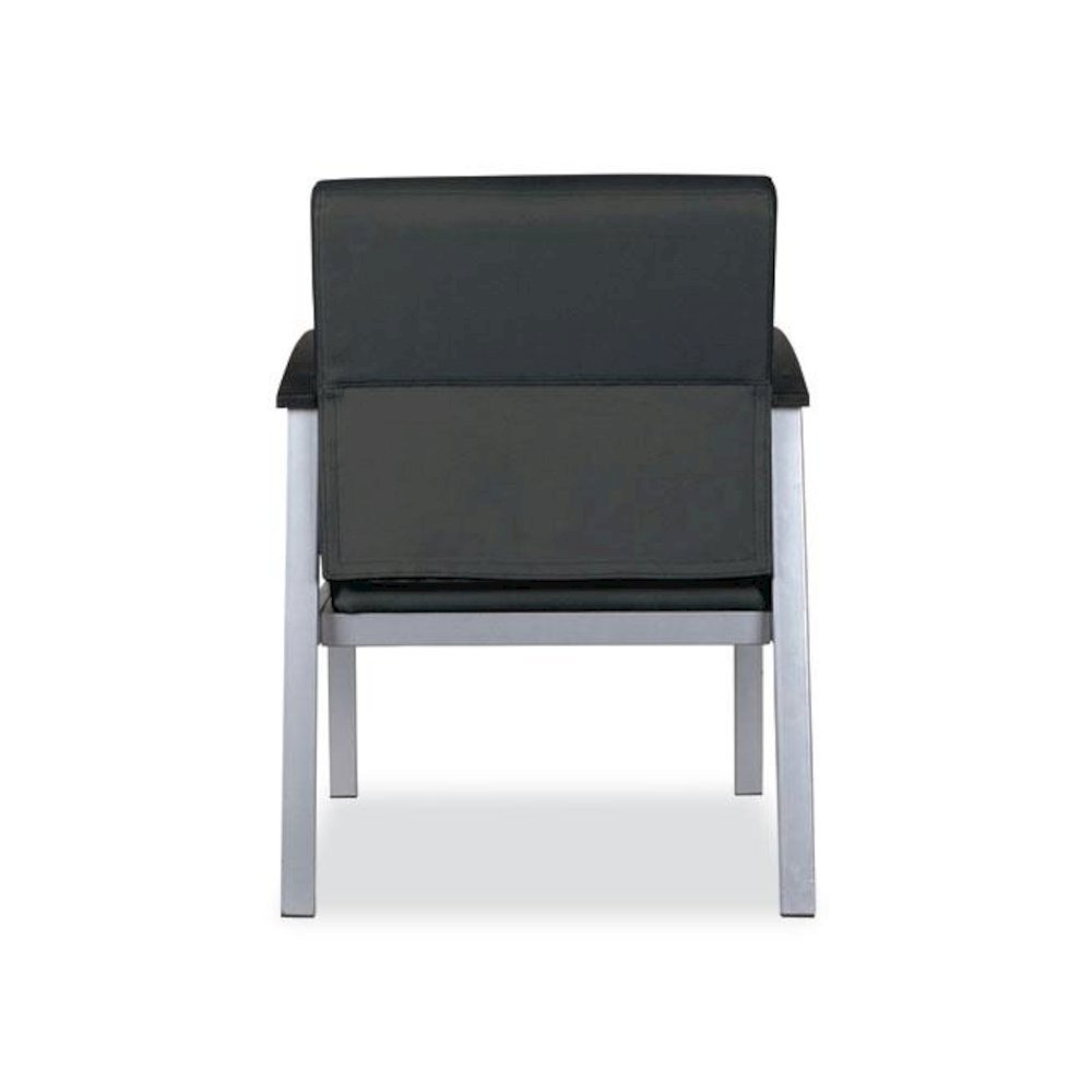 Alera metaLounge Series Mid-Back Guest Chair, 24.6" x 26.96" x 33.46", Black Seat, Black Back, Silver Base. Picture 6