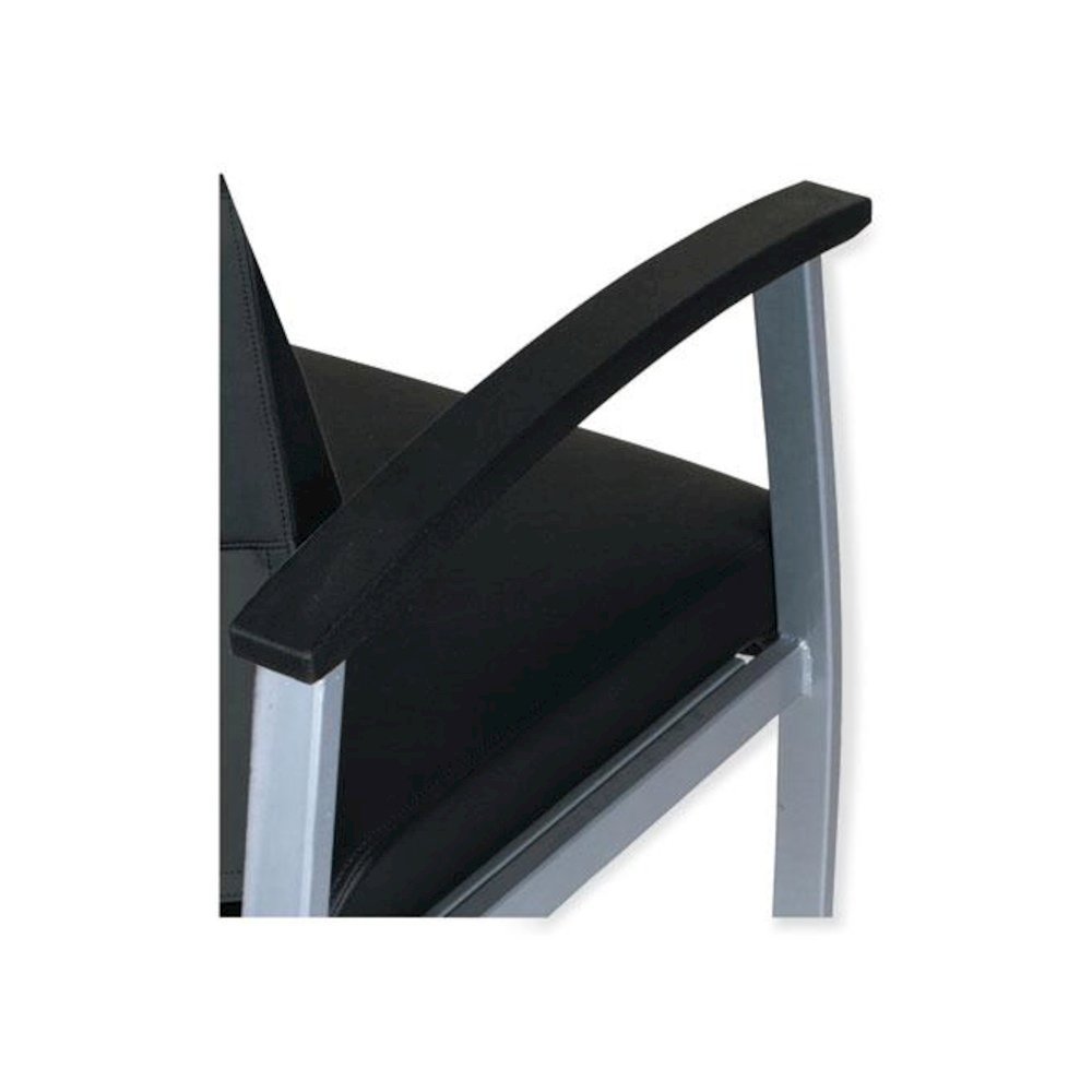 Alera metaLounge Series Mid-Back Guest Chair, 24.6" x 26.96" x 33.46", Black Seat, Black Back, Silver Base. Picture 7