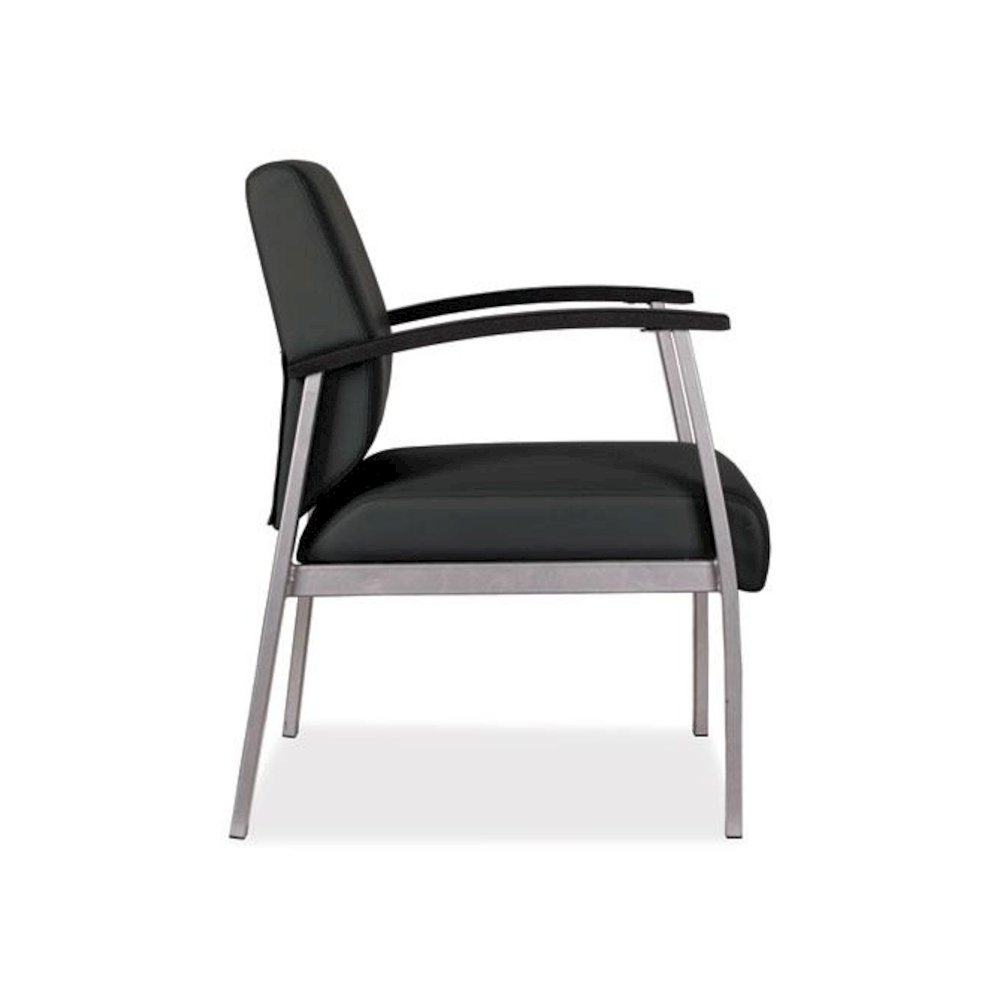 Alera metaLounge Series Mid-Back Guest Chair, 24.6" x 26.96" x 33.46", Black Seat, Black Back, Silver Base. Picture 9