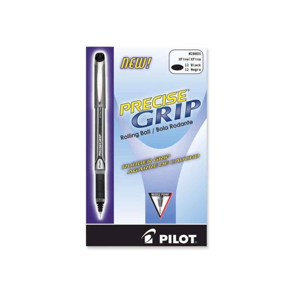 Precise Grip Rollerball Pen, Stick, Extra-Fine 0.5 mm, Black Ink, Black Barrel. Picture 2