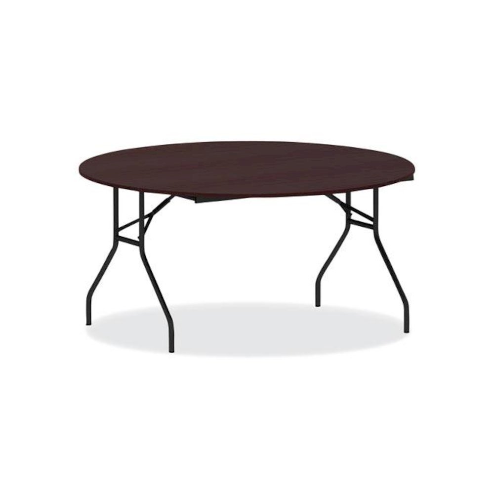 Round Wood Folding Table, 59" Diameter x 29.13h, Mahogany. Picture 1
