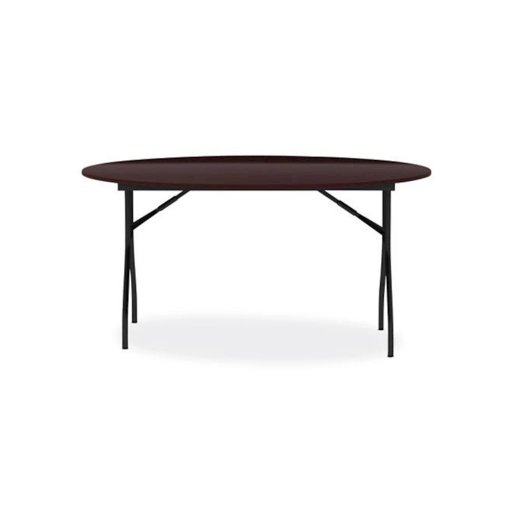 Round Wood Folding Table, 59" Diameter x 29.13h, Mahogany. Picture 7