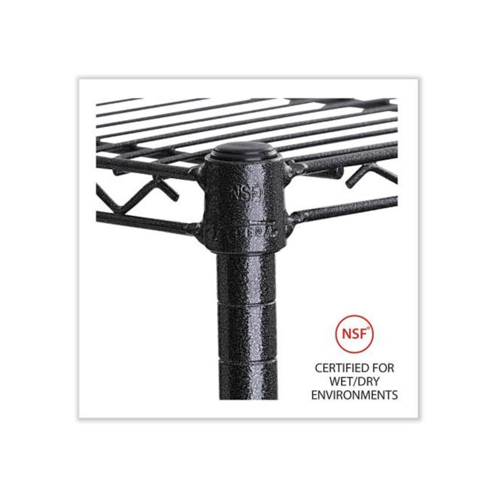 5-Shelf Wire Shelving Kit with Casters and Shelf Liners, 36w x 18d x 72h, Black Anthracite. Picture 6