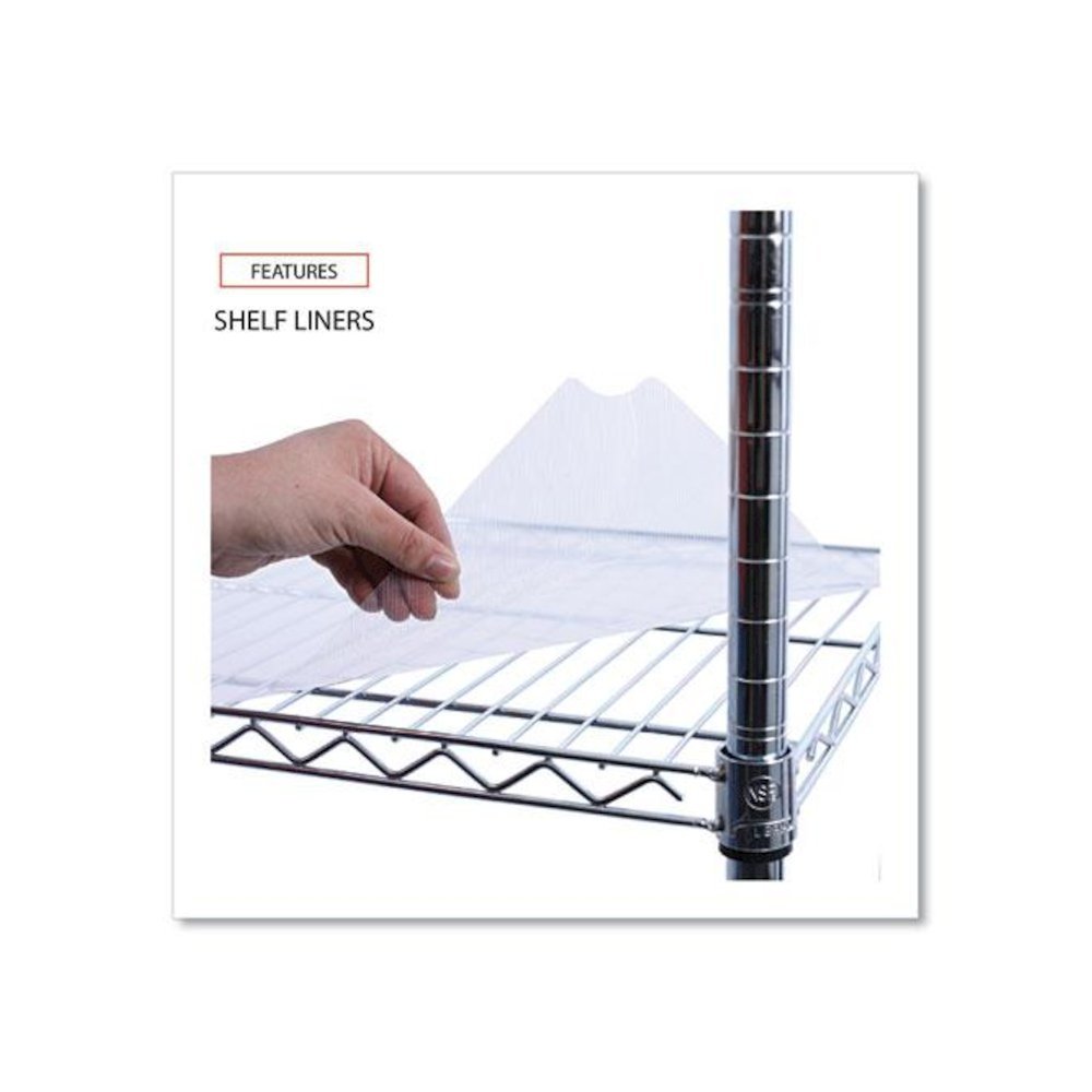 5-Shelf Wire Shelving Kit with Casters and Shelf Liners, 36w x 18d x 72h, Silver. Picture 4