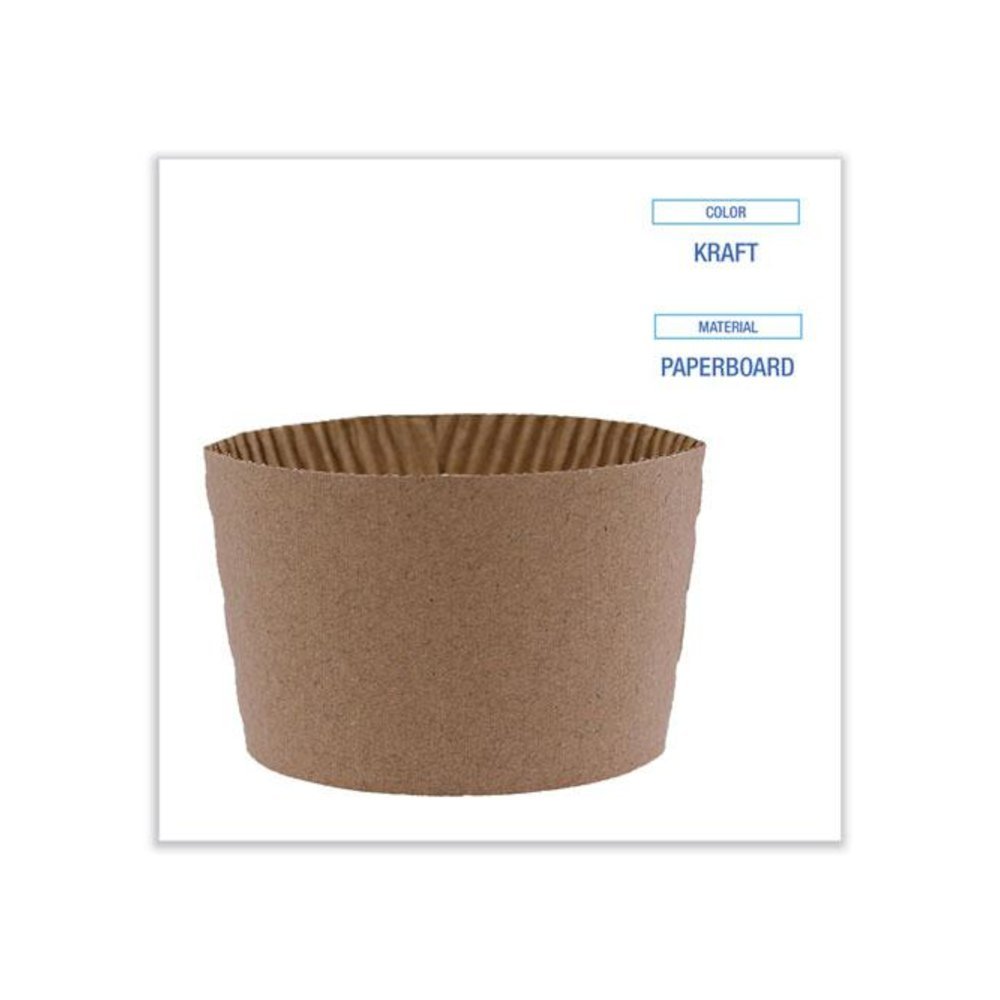 Cup Sleeves, Fits 10 oz to 20 oz Hot Cups, Kraft, 1,200/Carton. Picture 3