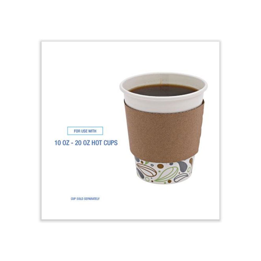Cup Sleeves, Fits 10 oz to 20 oz Hot Cups, Kraft, 1,200/Carton. Picture 4