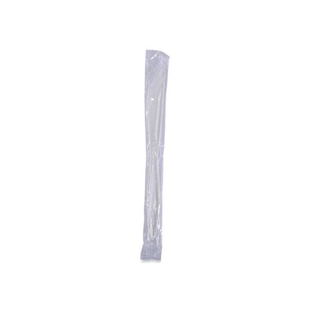 Heavyweight Wrapped Polypropylene Cutlery, Knife, Plastic, White, 1,000/Carton. Picture 6