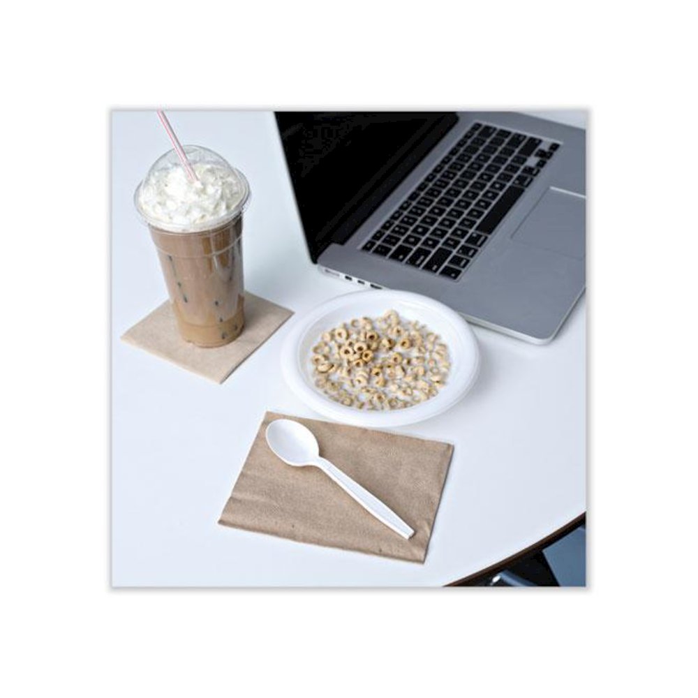 Heavyweight Wrapped Polypropylene Cutlery, Soup Spoon, Plastic, White, 1,000/Carton. Picture 4